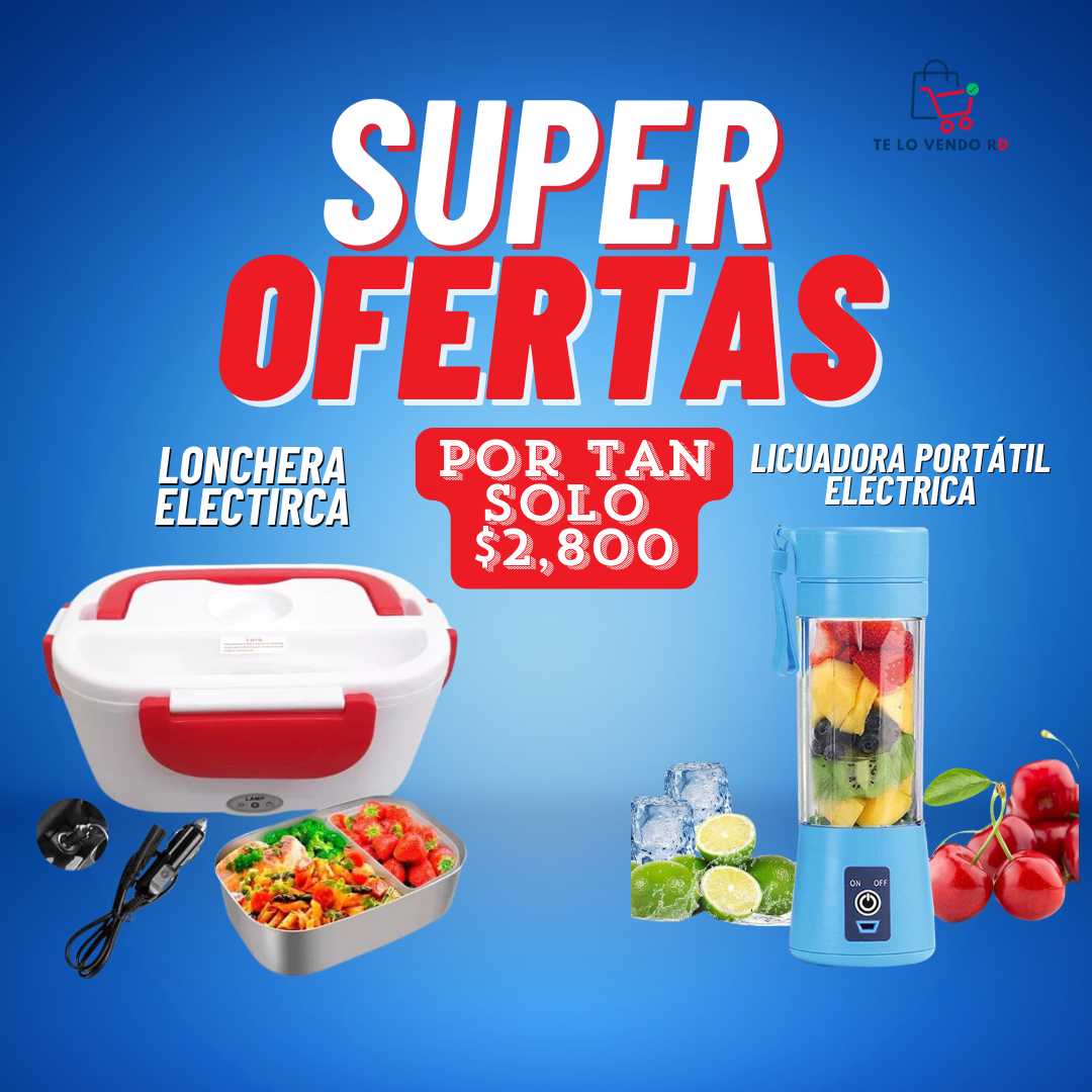SUPER OFERTA Lonchera Eléctrica + Mini Licuadora Portátil