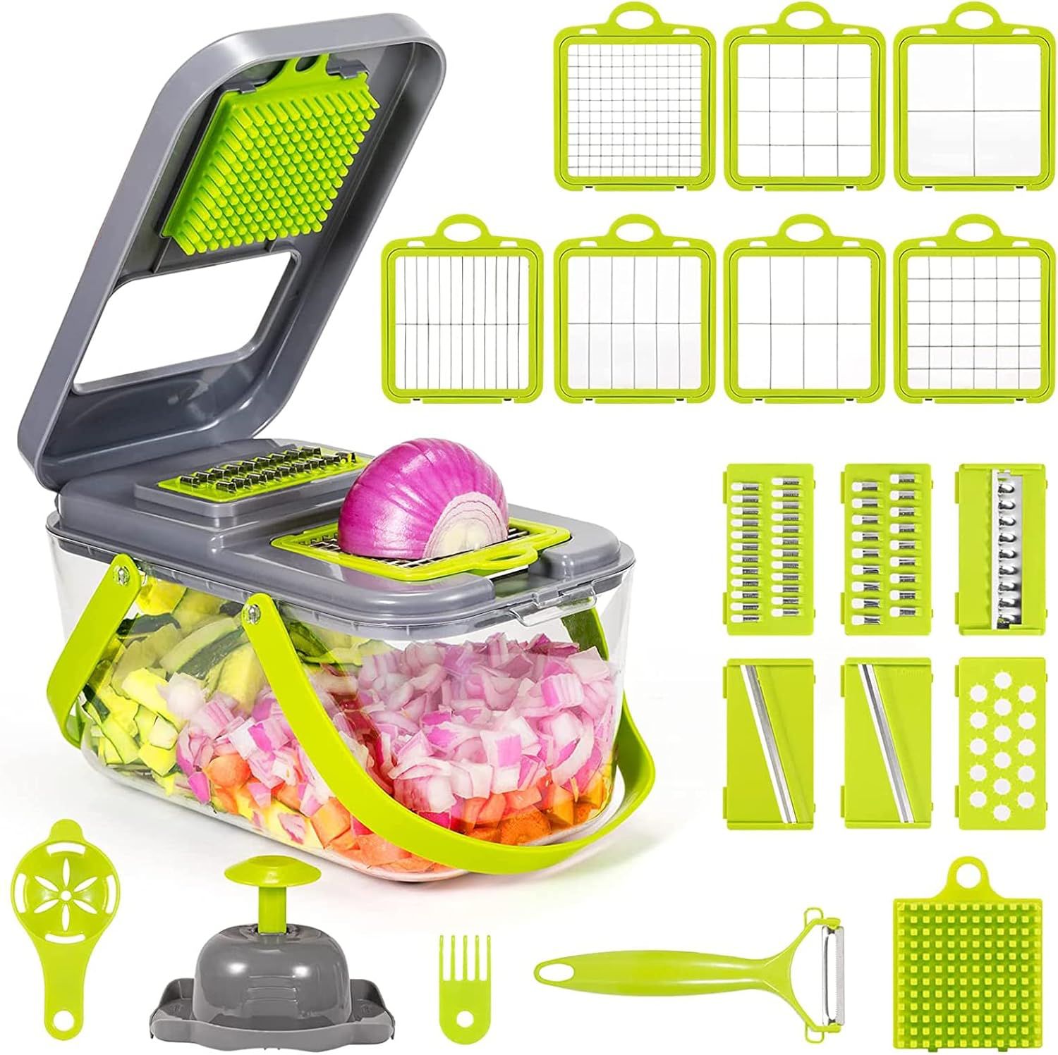 CORTADOR DE VEGETALES MULTIFUNCIONA 22 EN 1. ¡Haz que cocinar sea más rápido, fácil y divertido!